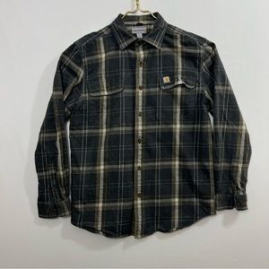 Carhartt Heavyweight Cotton Plaid Work Shirt Long Sleeve Men’s Medium Regular